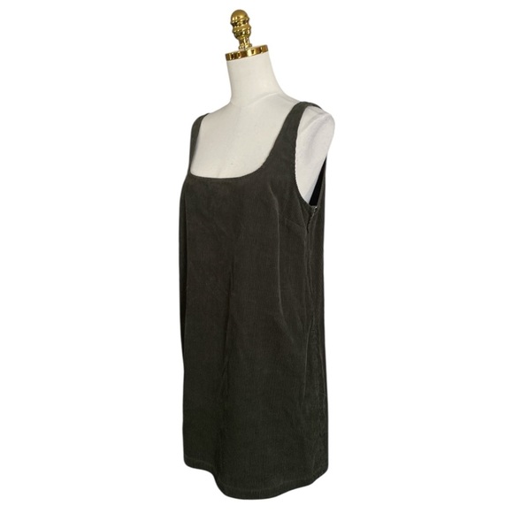 ASOS Women’s Olive Green Tall A-line Corduroy Pinafore Sleeveless Dress Size 8 - Picture 4 of 8